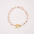 CIRCÉ | Rose Quartz and 18 - carat gold - plated stainless steel bracelet - fashion club