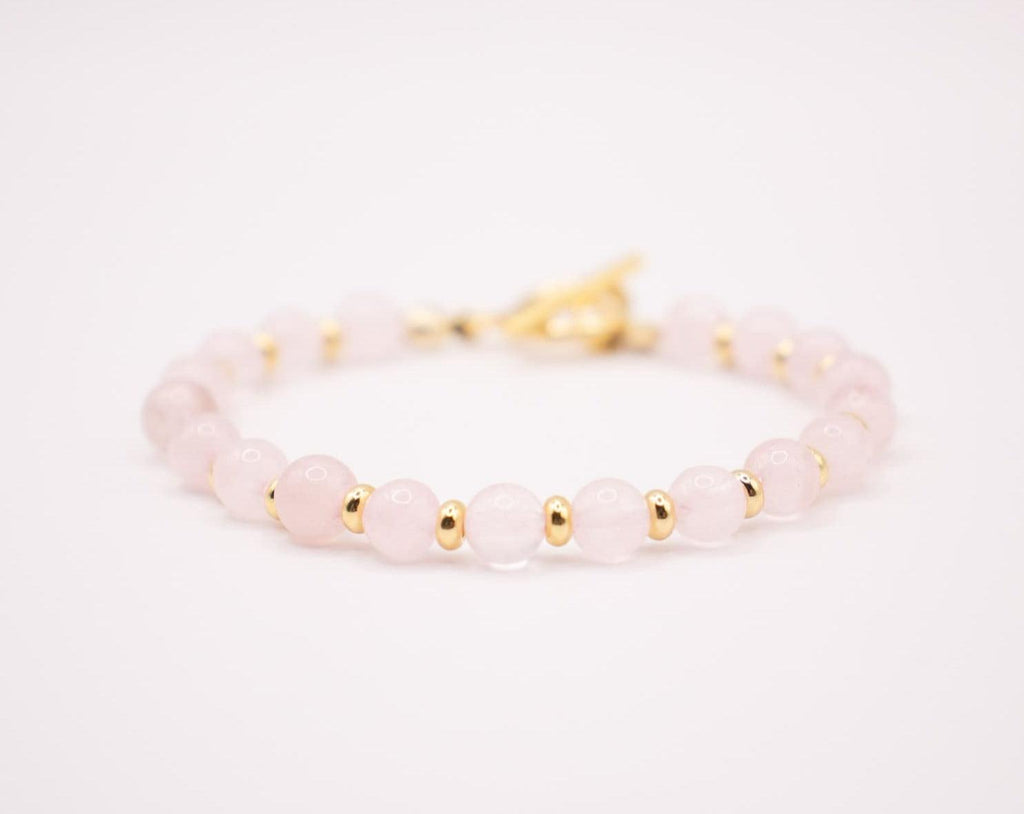 CIRCÉ | Rose Quartz and 18 - carat gold - plated stainless steel bracelet - fashion club