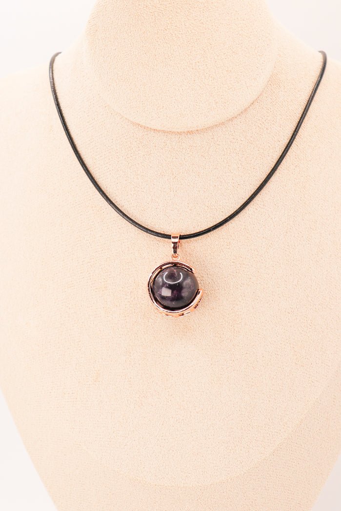 Pendant | Amethyst Moon Sphere - fashion club