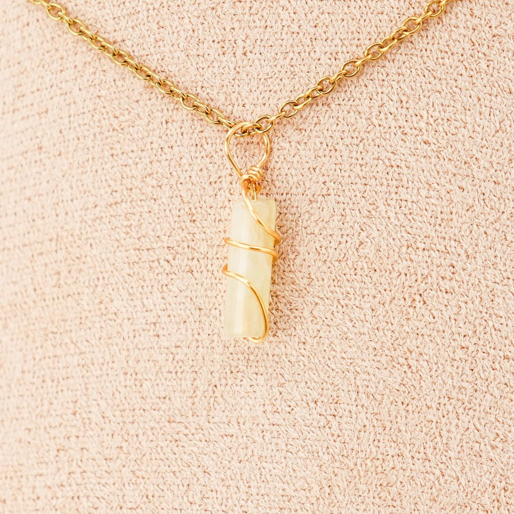 Pendentif | Mini piliers en Jade "Fleurs de prunier" - fashion club