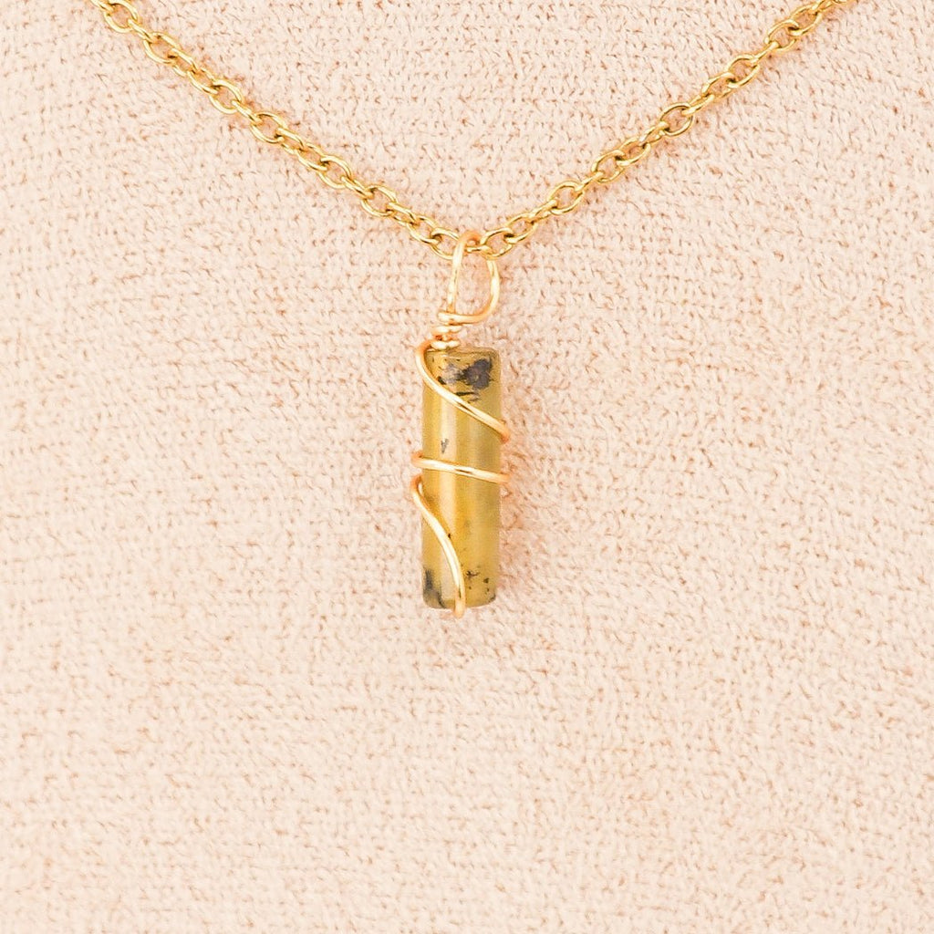 Pendentif | Mini piliers en Jade "Fleurs de prunier" - fashion club