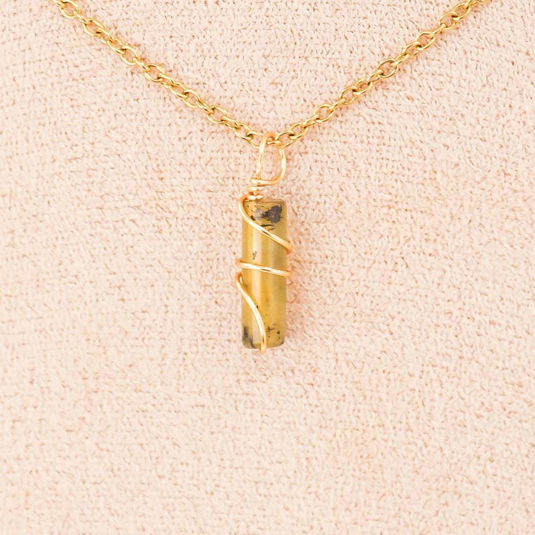 Pendentif | Mini piliers en Jade "Fleurs de prunier" - fashion club