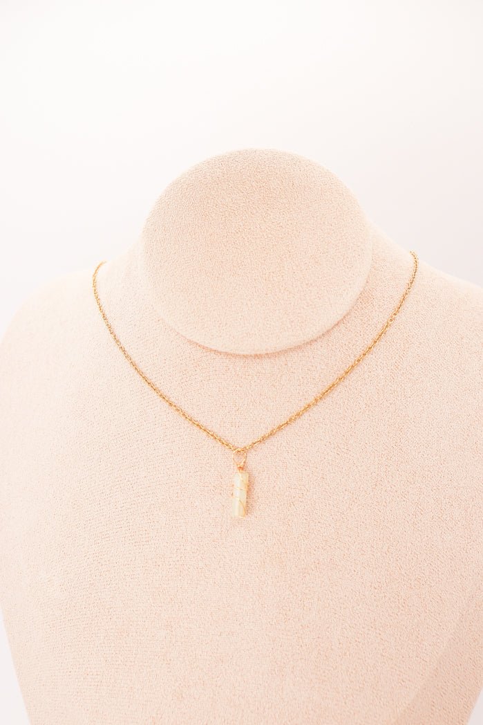 Pendentif | Mini piliers en Jade "Fleurs de prunier" - fashion club