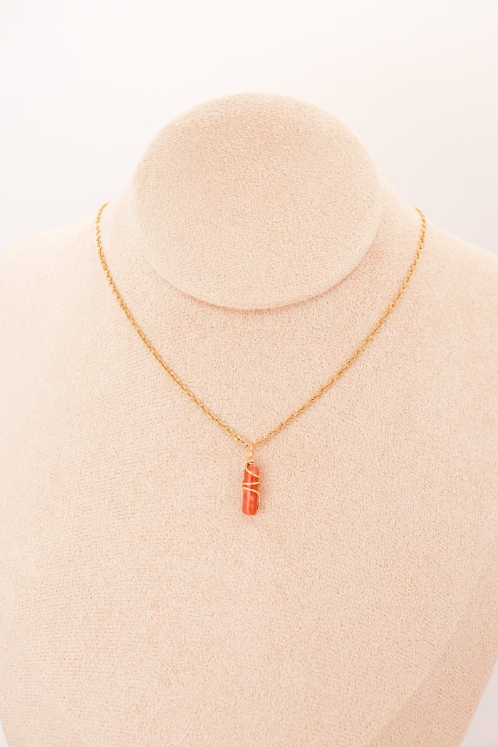 Pendentif | Mini piliers en Jade "Fleurs de prunier" - fashion club