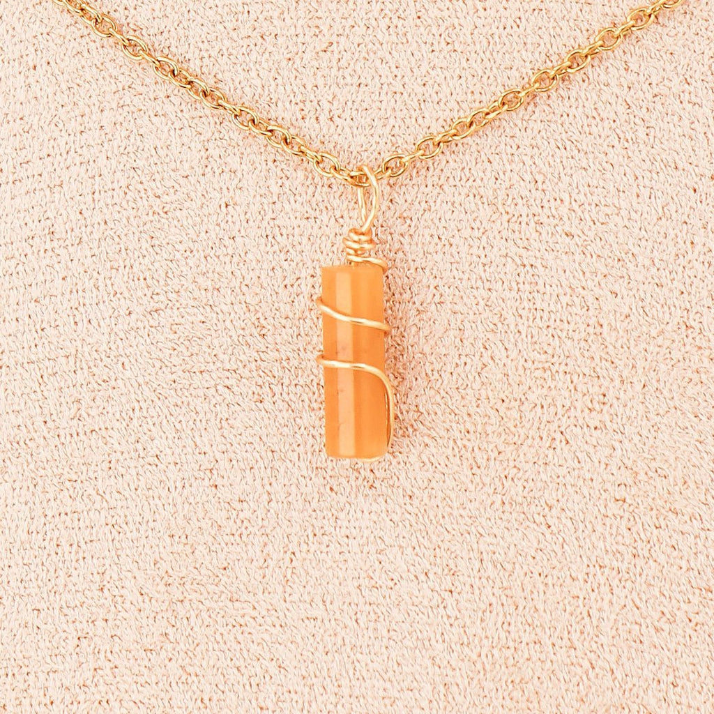 Pendentif | Mini piliers en Jade "Fleurs de prunier" - fashion club