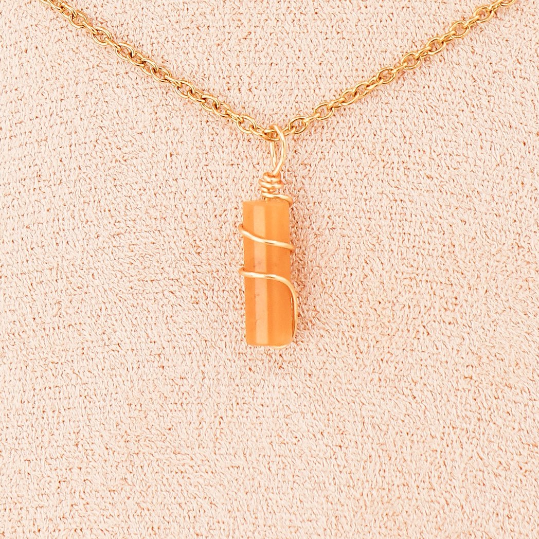 Pendentif | Mini piliers en Jade "Fleurs de prunier" - fashion club